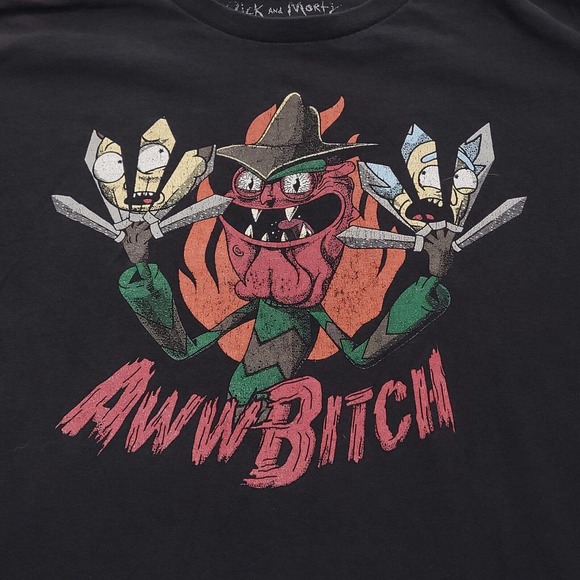 Adult Swim Rick and Morty Graphic Casual T Shirt Mens Size Large L Black - Picture 4 of 10
